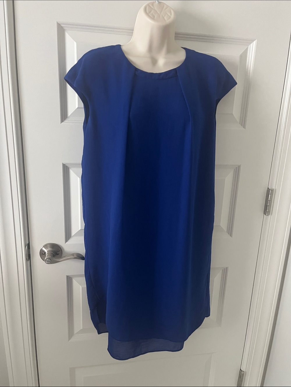 COS Cobalt Blue Cap-Sleeve Midi Dress